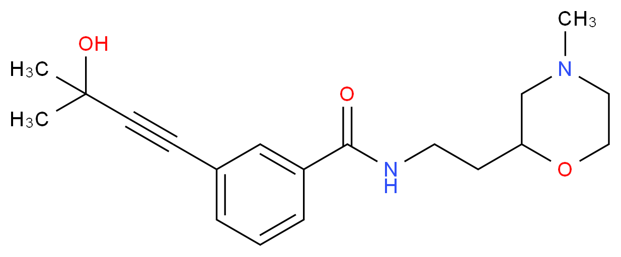 3-(3-hydroxy-3-methylbut-1-yn-1-yl)-N-[2-(4-methylmorpholin-2-yl)ethyl]benzamide_Molecular_structure_CAS_)