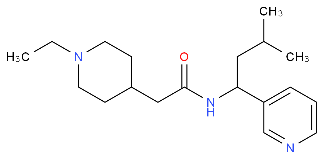 2-(1-ethyl-4-piperidinyl)-N-[3-methyl-1-(3-pyridinyl)butyl]acetamide_Molecular_structure_CAS_)