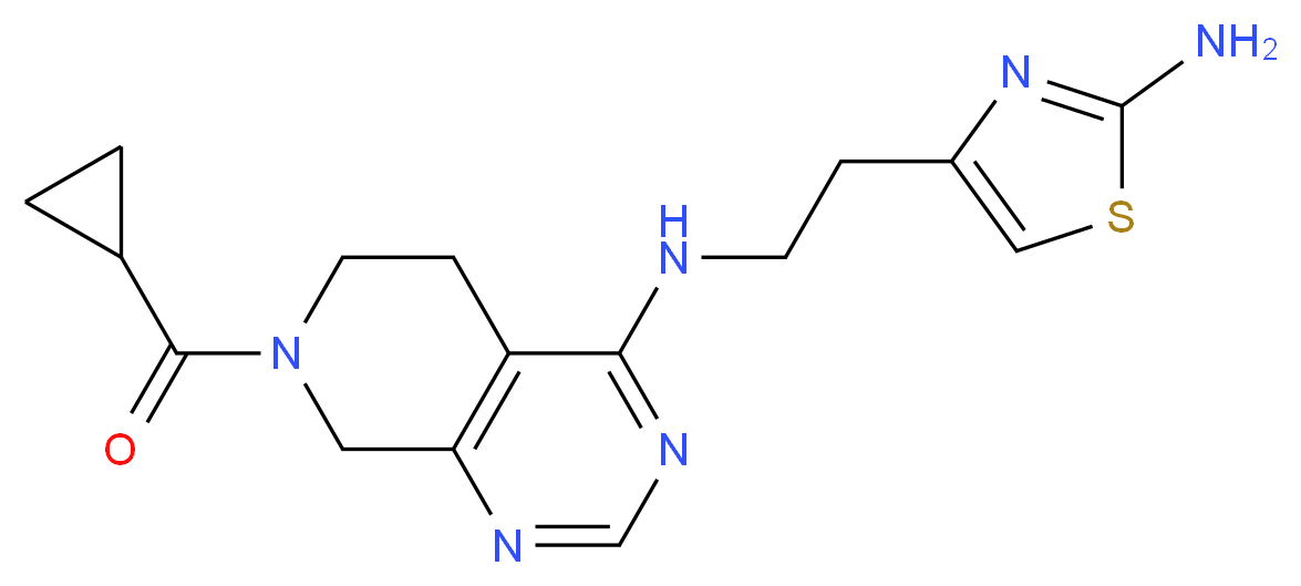 N-[2-(2-amino-1,3-thiazol-4-yl)ethyl]-7-(cyclopropylcarbonyl)-5,6,7,8-tetrahydropyrido[3,4-d]pyrimidin-4-amine_Molecular_structure_CAS_)