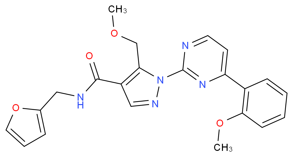 N-(2-furylmethyl)-5-(methoxymethyl)-1-[4-(2-methoxyphenyl)-2-pyrimidinyl]-1H-pyrazole-4-carboxamide_Molecular_structure_CAS_)