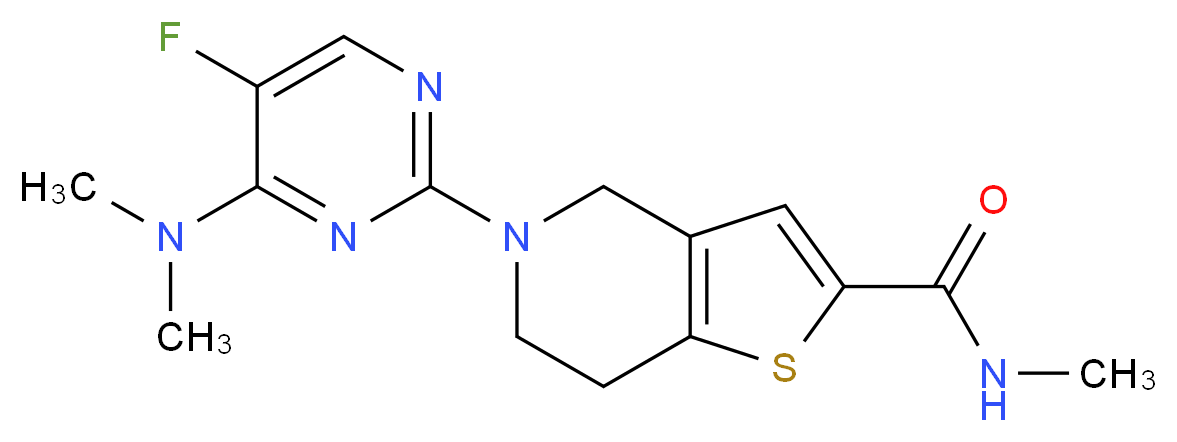 5-[4-(dimethylamino)-5-fluoropyrimidin-2-yl]-N-methyl-4,5,6,7-tetrahydrothieno[3,2-c]pyridine-2-carboxamide_Molecular_structure_CAS_)