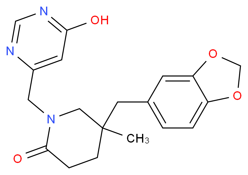 5-(1,3-benzodioxol-5-ylmethyl)-1-[(6-hydroxypyrimidin-4-yl)methyl]-5-methylpiperidin-2-one_Molecular_structure_CAS_)