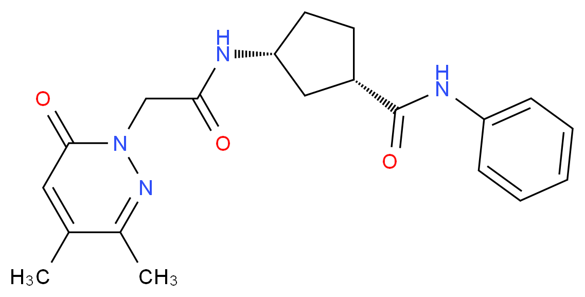 (1S*,3R*)-3-{[(3,4-dimethyl-6-oxo-1(6H)-pyridazinyl)acetyl]amino}-N-phenylcyclopentanecarboxamide_Molecular_structure_CAS_)