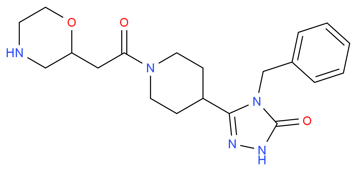 4-benzyl-5-[1-(morpholin-2-ylacetyl)piperidin-4-yl]-2,4-dihydro-3H-1,2,4-triazol-3-one_Molecular_structure_CAS_)