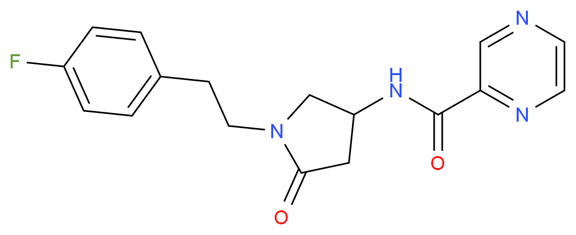 N-{1-[2-(4-fluorophenyl)ethyl]-5-oxo-3-pyrrolidinyl}-2-pyrazinecarboxamide_Molecular_structure_CAS_)