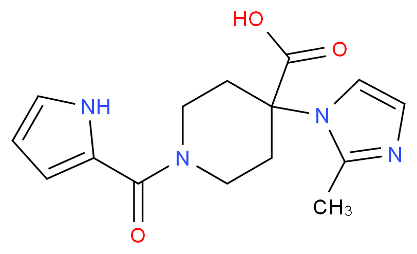 4-(2-methyl-1H-imidazol-1-yl)-1-(1H-pyrrol-2-ylcarbonyl)piperidine-4-carboxylic acid_Molecular_structure_CAS_)