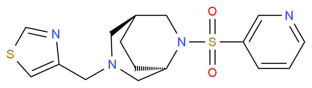 (1S*,5R*)-6-(3-pyridinylsulfonyl)-3-(1,3-thiazol-4-ylmethyl)-3,6-diazabicyclo[3.2.2]nonane_Molecular_structure_CAS_)