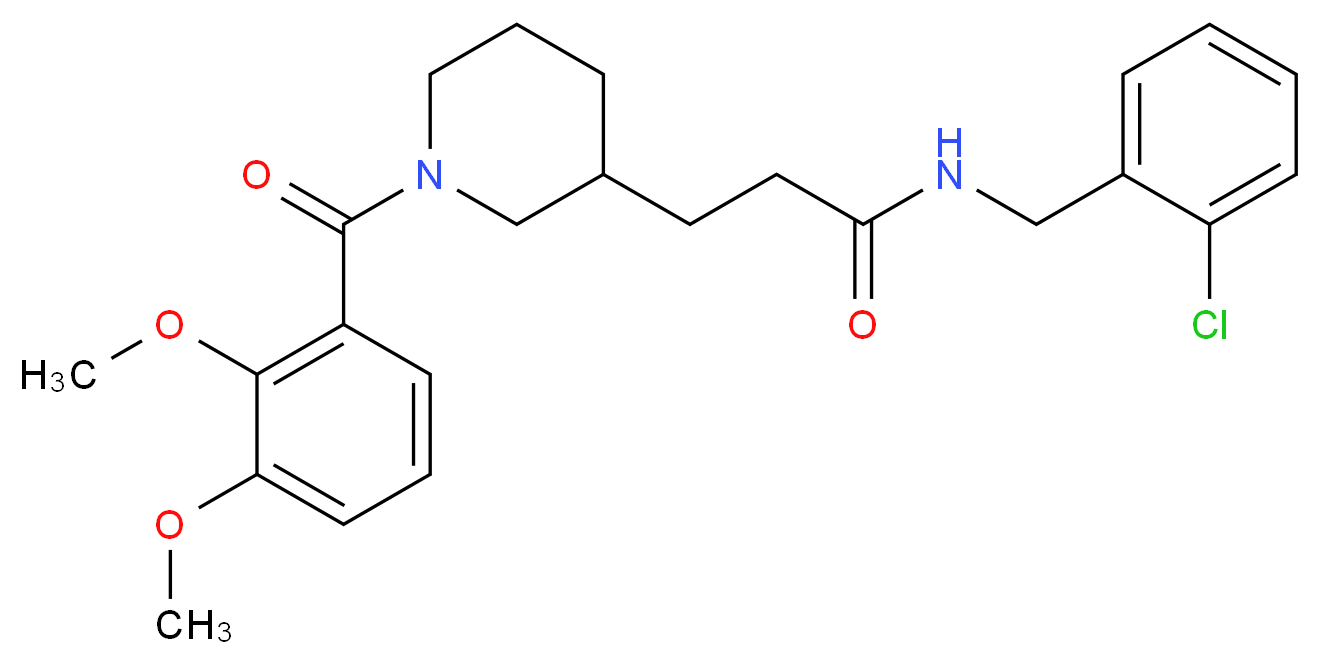 N-(2-chlorobenzyl)-3-[1-(2,3-dimethoxybenzoyl)-3-piperidinyl]propanamide_Molecular_structure_CAS_)