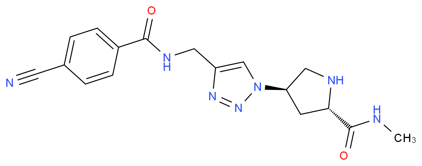 (4R)-4-(4-{[(4-cyanobenzoyl)amino]methyl}-1H-1,2,3-triazol-1-yl)-N-methyl-L-prolinamide_Molecular_structure_CAS_)