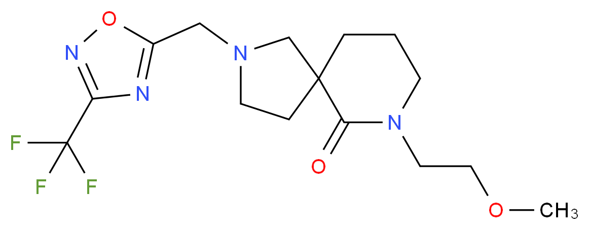 7-(2-methoxyethyl)-2-{[3-(trifluoromethyl)-1,2,4-oxadiazol-5-yl]methyl}-2,7-diazaspiro[4.5]decan-6-one_Molecular_structure_CAS_)