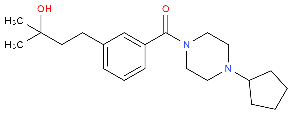 4-{3-[(4-cyclopentyl-1-piperazinyl)carbonyl]phenyl}-2-methyl-2-butanol_Molecular_structure_CAS_)