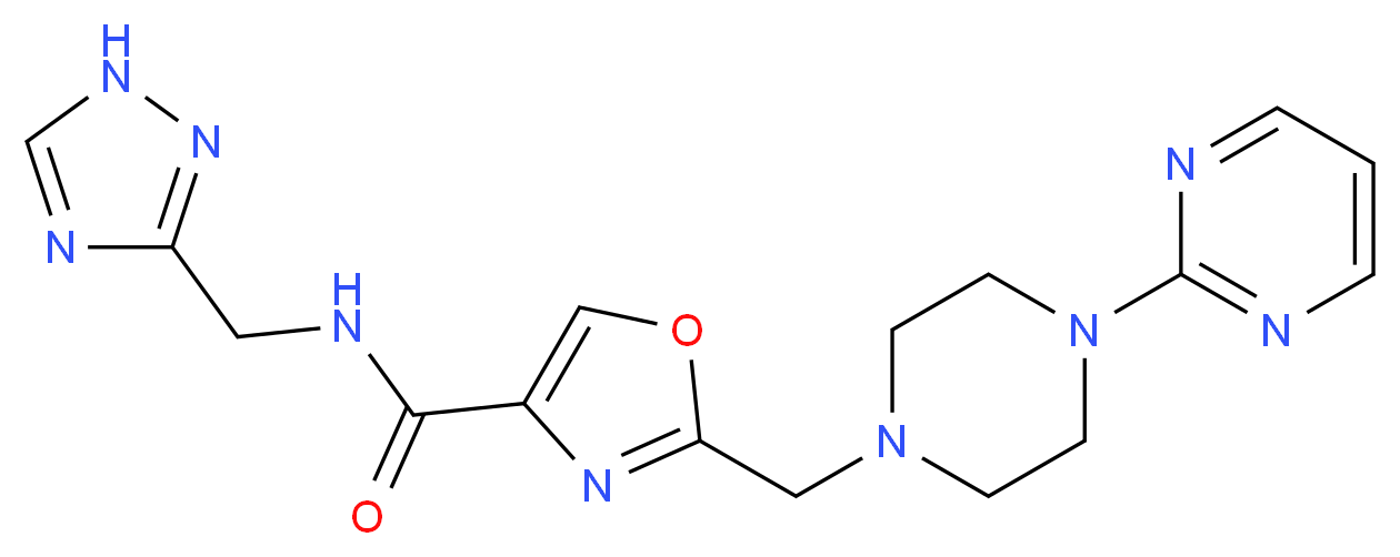 2-[(4-pyrimidin-2-ylpiperazin-1-yl)methyl]-N-(1H-1,2,4-triazol-3-ylmethyl)-1,3-oxazole-4-carboxamide_Molecular_structure_CAS_)