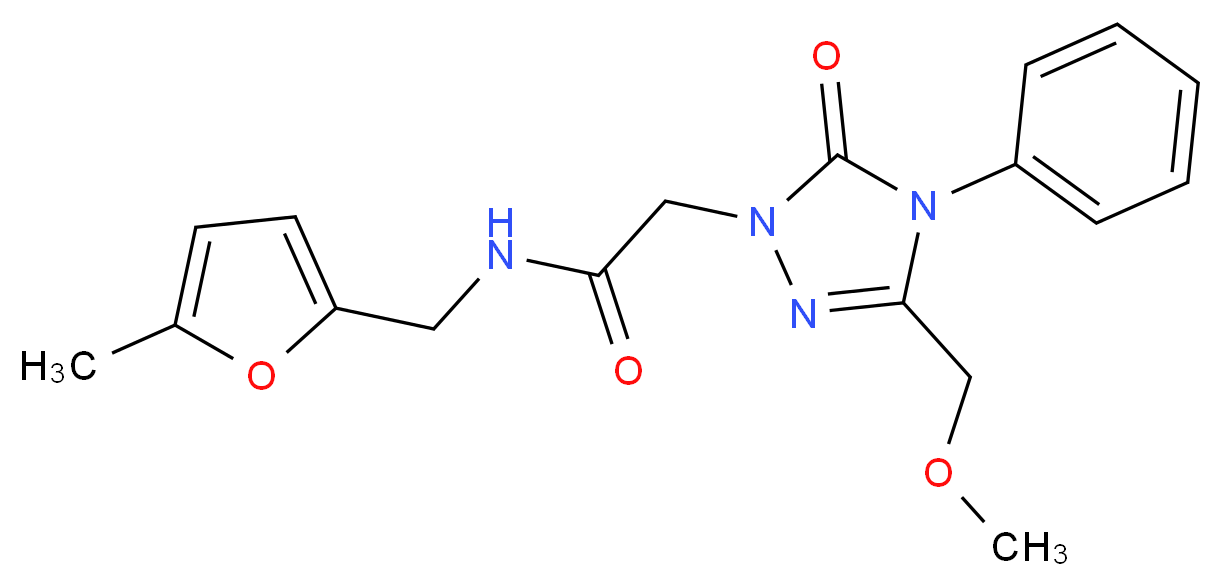 2-[3-(methoxymethyl)-5-oxo-4-phenyl-4,5-dihydro-1H-1,2,4-triazol-1-yl]-N-[(5-methyl-2-furyl)methyl]acetamide_Molecular_structure_CAS_)