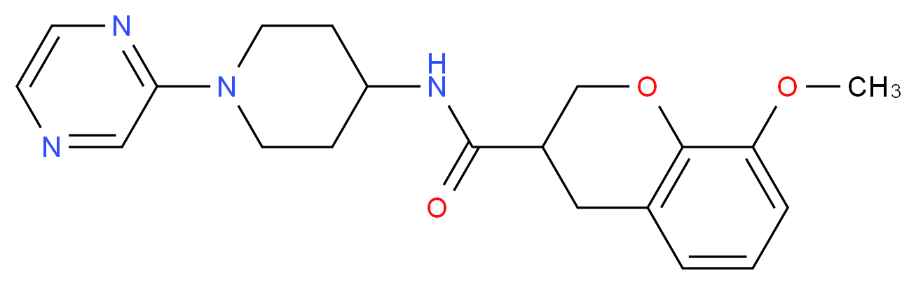 8-methoxy-N-[1-(2-pyrazinyl)-4-piperidinyl]-3-chromanecarboxamide_Molecular_structure_CAS_)