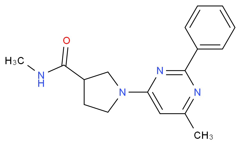 N-methyl-1-(6-methyl-2-phenylpyrimidin-4-yl)pyrrolidine-3-carboxamide_Molecular_structure_CAS_)