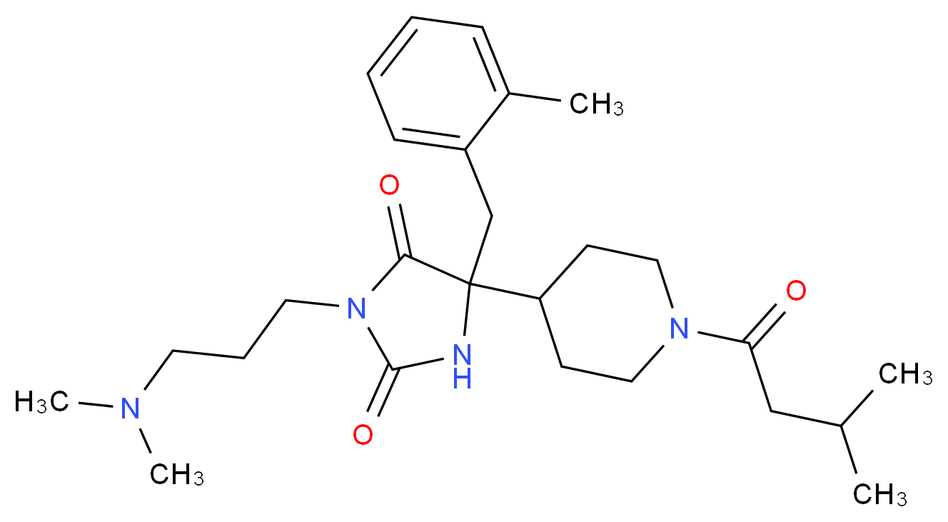3-[3-(dimethylamino)propyl]-5-(2-methylbenzyl)-5-[1-(3-methylbutanoyl)-4-piperidinyl]-2,4-imidazolidinedione_Molecular_structure_CAS_)