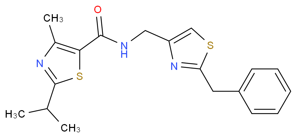 N-[(2-benzyl-1,3-thiazol-4-yl)methyl]-2-isopropyl-4-methyl-1,3-thiazole-5-carboxamide_Molecular_structure_CAS_)