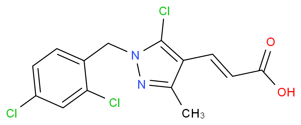 3-[5-chloro-1-(2,4-dichlorobenzyl)-3-methyl-1H-pyrazol-4-yl]acrylic acid_Molecular_structure_CAS_)