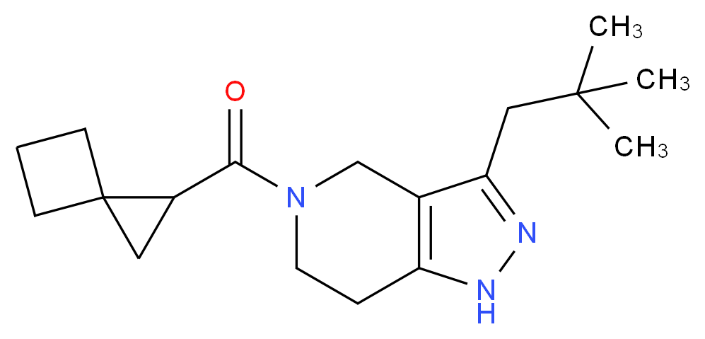 3-(2,2-dimethylpropyl)-5-(spiro[2.3]hex-1-ylcarbonyl)-4,5,6,7-tetrahydro-1H-pyrazolo[4,3-c]pyridine_Molecular_structure_CAS_)