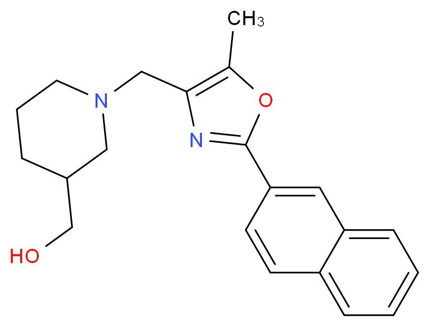 (1-{[5-methyl-2-(2-naphthyl)-1,3-oxazol-4-yl]methyl}piperidin-3-yl)methanol_Molecular_structure_CAS_)
