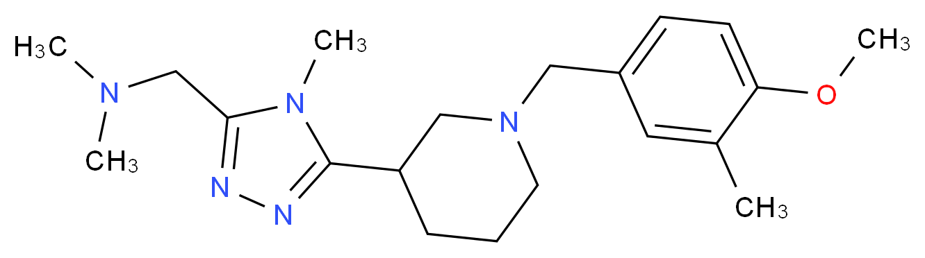 ({5-[1-(4-methoxy-3-methylbenzyl)piperidin-3-yl]-4-methyl-4H-1,2,4-triazol-3-yl}methyl)dimethylamine_Molecular_structure_CAS_)
