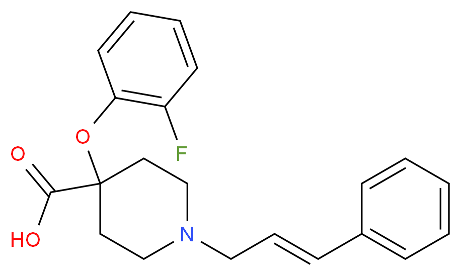 4-(2-fluorophenoxy)-1-[(2E)-3-phenylprop-2-en-1-yl]piperidine-4-carboxylic acid_Molecular_structure_CAS_)
