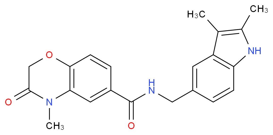 N-[(2,3-dimethyl-1H-indol-5-yl)methyl]-4-methyl-3-oxo-3,4-dihydro-2H-1,4-benzoxazine-6-carboxamide_Molecular_structure_CAS_)