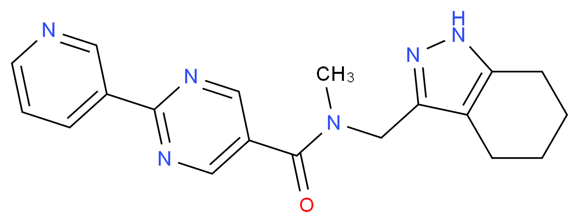 N-methyl-2-(3-pyridinyl)-N-(4,5,6,7-tetrahydro-1H-indazol-3-ylmethyl)-5-pyrimidinecarboxamide_Molecular_structure_CAS_)