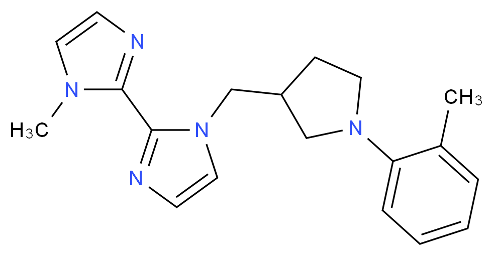 1-methyl-1'-{[1-(2-methylphenyl)pyrrolidin-3-yl]methyl}-1H,1'H-2,2'-biimidazole_Molecular_structure_CAS_)
