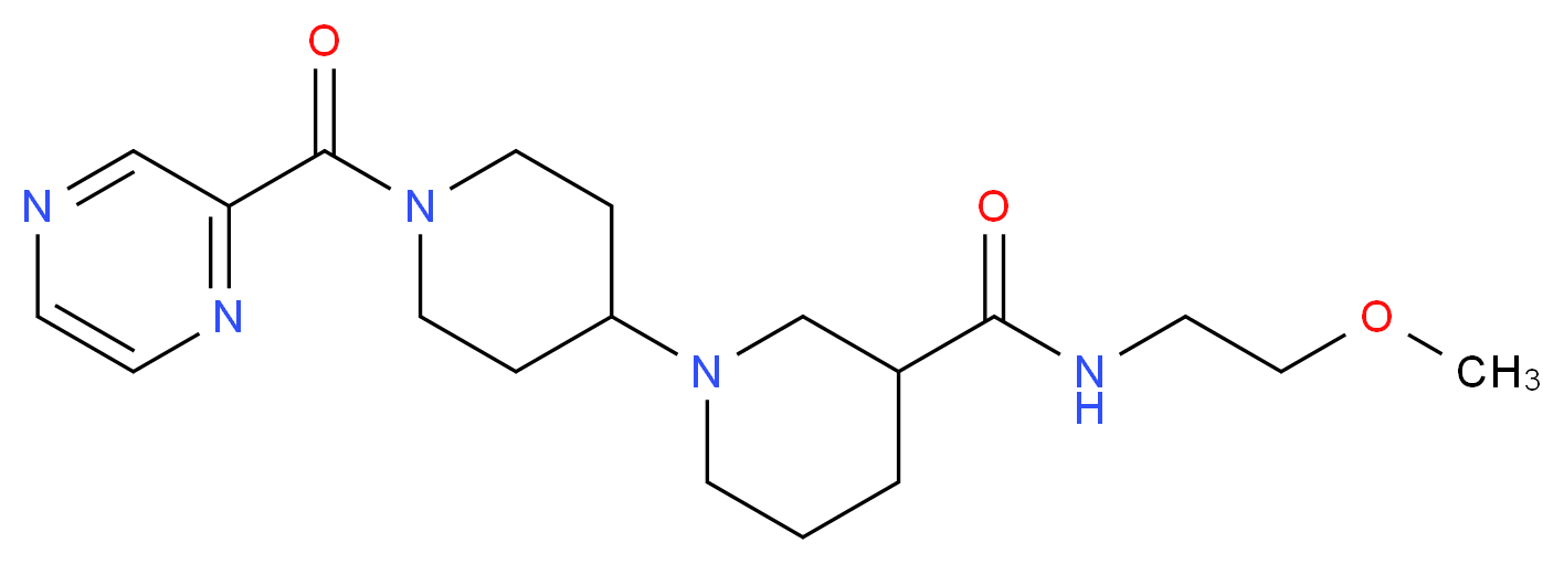 N-(2-methoxyethyl)-1'-(pyrazin-2-ylcarbonyl)-1,4'-bipiperidine-3-carboxamide_Molecular_structure_CAS_)