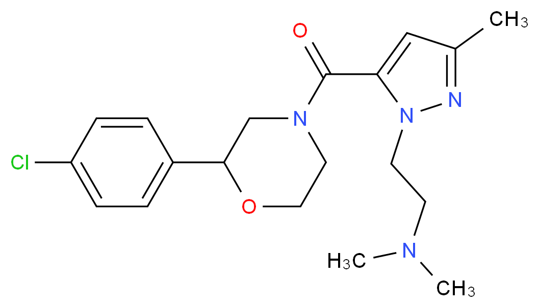 2-(5-{[2-(4-chlorophenyl)morpholin-4-yl]carbonyl}-3-methyl-1H-pyrazol-1-yl)-N,N-dimethylethanamine_Molecular_structure_CAS_)