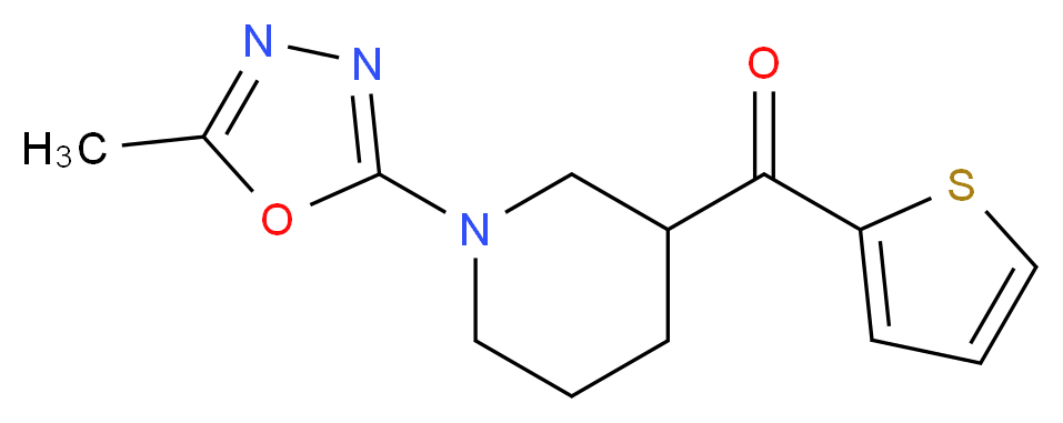 [1-(5-methyl-1,3,4-oxadiazol-2-yl)piperidin-3-yl](2-thienyl)methanone_Molecular_structure_CAS_)