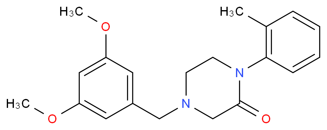 4-(3,5-dimethoxybenzyl)-1-(2-methylphenyl)-2-piperazinone_Molecular_structure_CAS_)