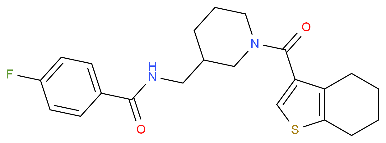 4-fluoro-N-{[1-(4,5,6,7-tetrahydro-1-benzothien-3-ylcarbonyl)-3-piperidinyl]methyl}benzamide_Molecular_structure_CAS_)