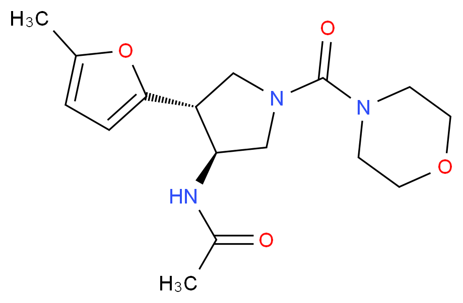 N-[(3S*,4R*)-4-(5-methyl-2-furyl)-1-(4-morpholinylcarbonyl)-3-pyrrolidinyl]acetamide_Molecular_structure_CAS_)