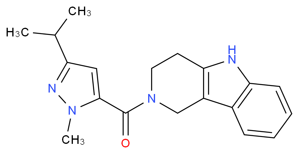 2-[(3-isopropyl-1-methyl-1H-pyrazol-5-yl)carbonyl]-2,3,4,5-tetrahydro-1H-pyrido[4,3-b]indole_Molecular_structure_CAS_)