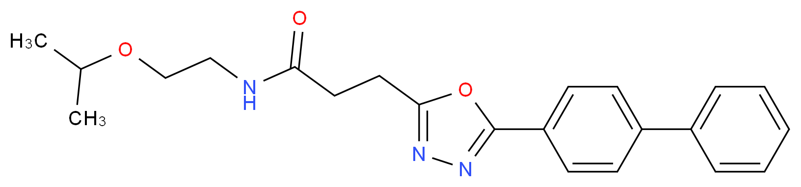 3-[5-(4-biphenylyl)-1,3,4-oxadiazol-2-yl]-N-(2-isopropoxyethyl)propanamide_Molecular_structure_CAS_)