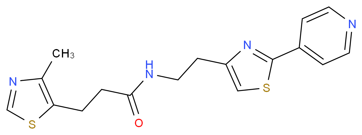 3-(4-methyl-1,3-thiazol-5-yl)-N-{2-[2-(4-pyridinyl)-1,3-thiazol-4-yl]ethyl}propanamide_Molecular_structure_CAS_)
