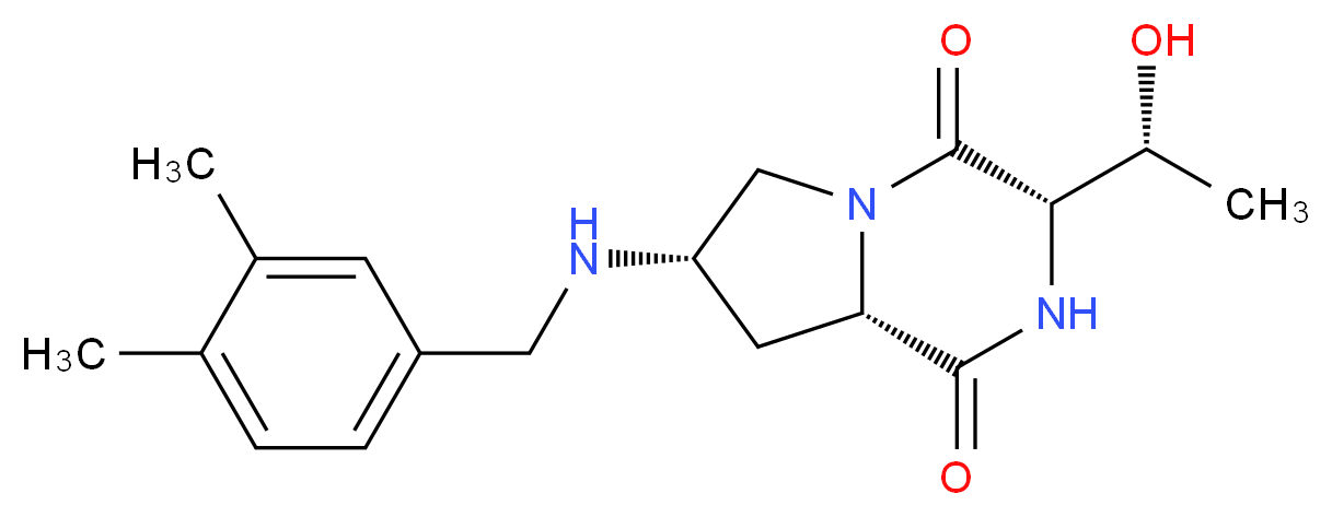 (3S,7S,8aS)-7-[(3,4-dimethylbenzyl)amino]-3-[(1R)-1-hydroxyethyl]hexahydropyrrolo[1,2-a]pyrazine-1,4-dione_Molecular_structure_CAS_)
