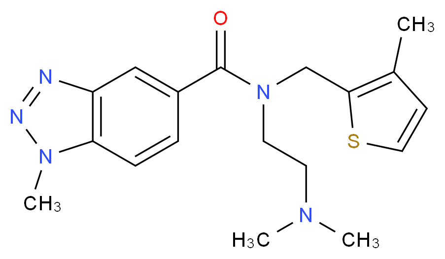 N-[2-(dimethylamino)ethyl]-1-methyl-N-[(3-methyl-2-thienyl)methyl]-1H-1,2,3-benzotriazole-5-carboxamide_Molecular_structure_CAS_)