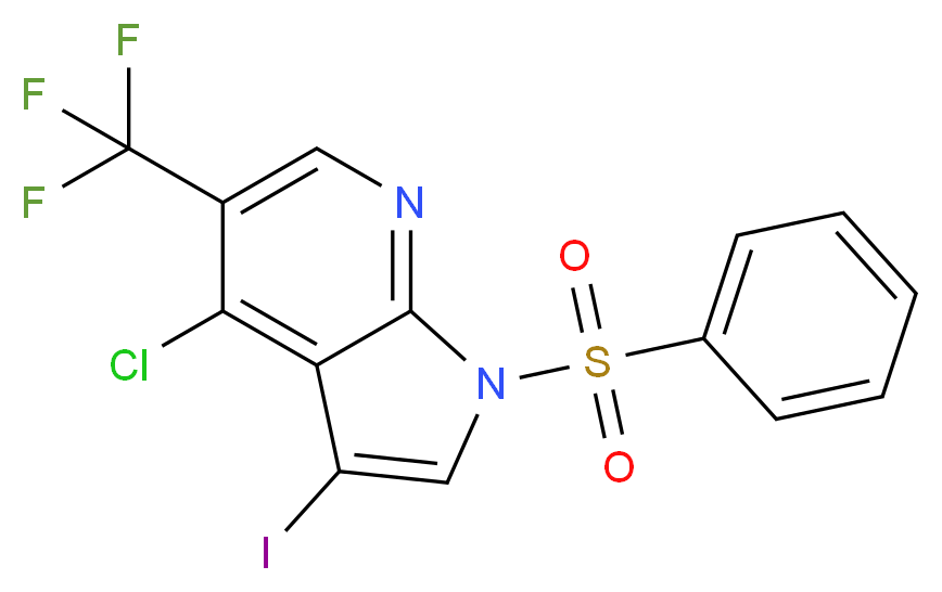 4-Chloro-3-iodo-1-(phenylsulfonyl)-5-(trifluoromethyl)-1H-pyrrolo[2,3-b]pyridine_Molecular_structure_CAS_)