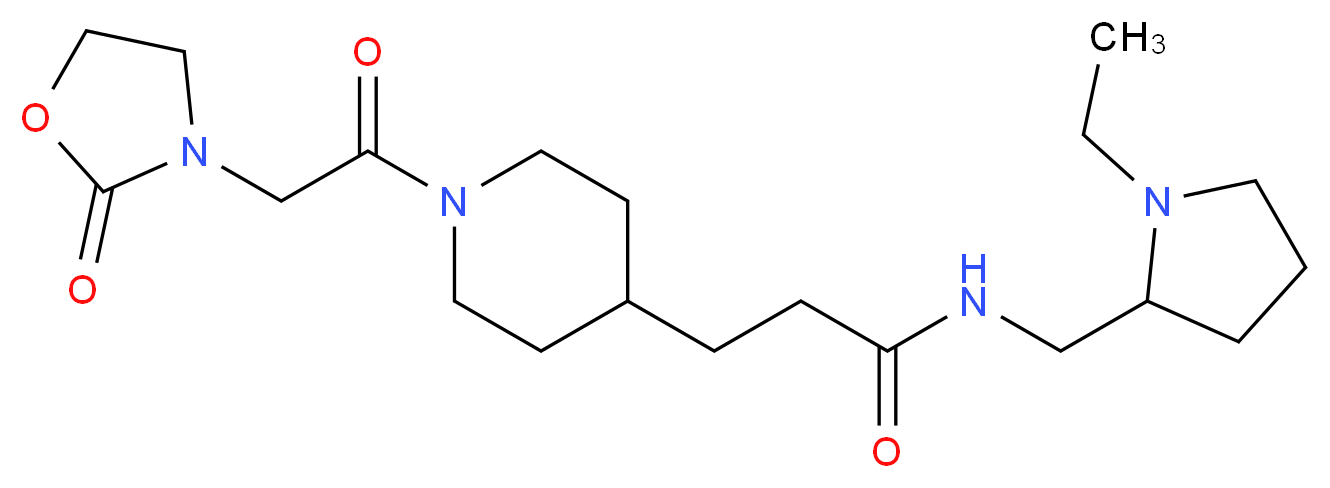 N-[(1-ethyl-2-pyrrolidinyl)methyl]-3-{1-[(2-oxo-1,3-oxazolidin-3-yl)acetyl]-4-piperidinyl}propanamide_Molecular_structure_CAS_)
