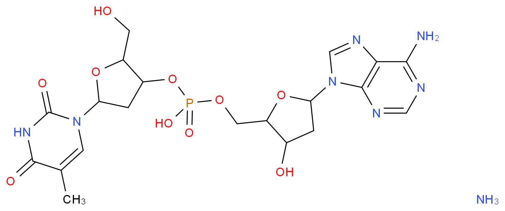 Thymidylyl(3′→5′)-2′-deoxyadenosine ammonium salt_Molecular_structure_CAS_61845-39-4)