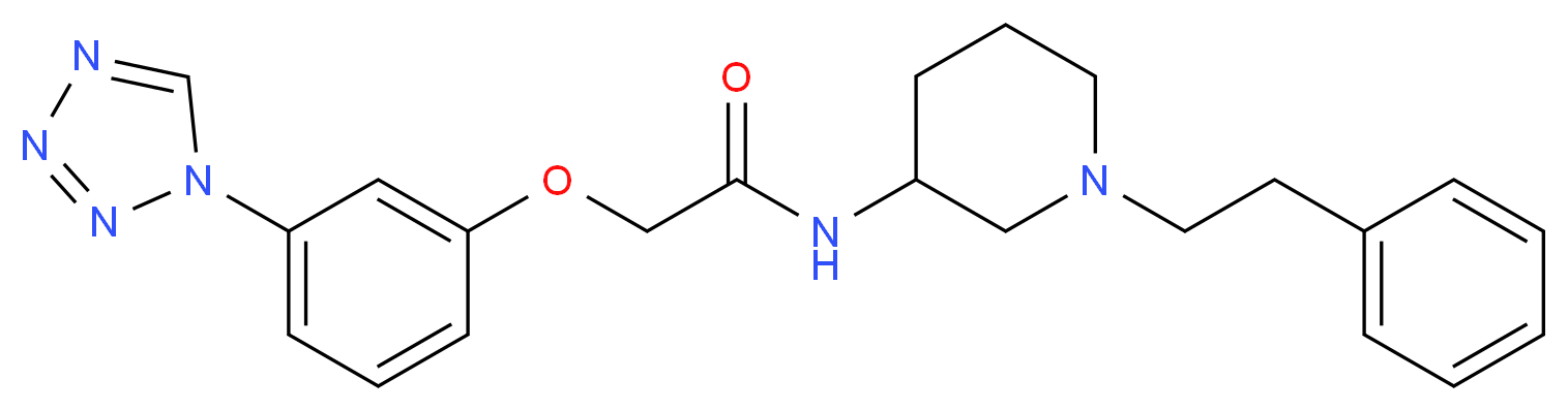 N-[1-(2-phenylethyl)-3-piperidinyl]-2-[3-(1H-tetrazol-1-yl)phenoxy]acetamide_Molecular_structure_CAS_)