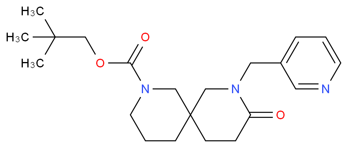 2,2-dimethylpropyl 9-oxo-8-(3-pyridinylmethyl)-2,8-diazaspiro[5.5]undecane-2-carboxylate_Molecular_structure_CAS_)