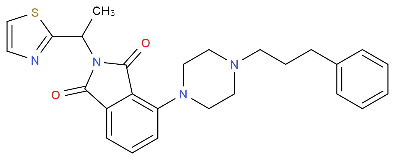 4-[4-(3-phenylpropyl)-1-piperazinyl]-2-[1-(1,3-thiazol-2-yl)ethyl]-1H-isoindole-1,3(2H)-dione_Molecular_structure_CAS_)