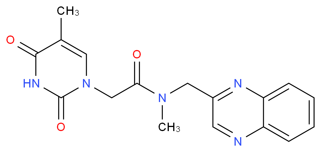 N-methyl-2-(5-methyl-2,4-dioxo-3,4-dihydropyrimidin-1(2H)-yl)-N-(quinoxalin-2-ylmethyl)acetamide_Molecular_structure_CAS_)