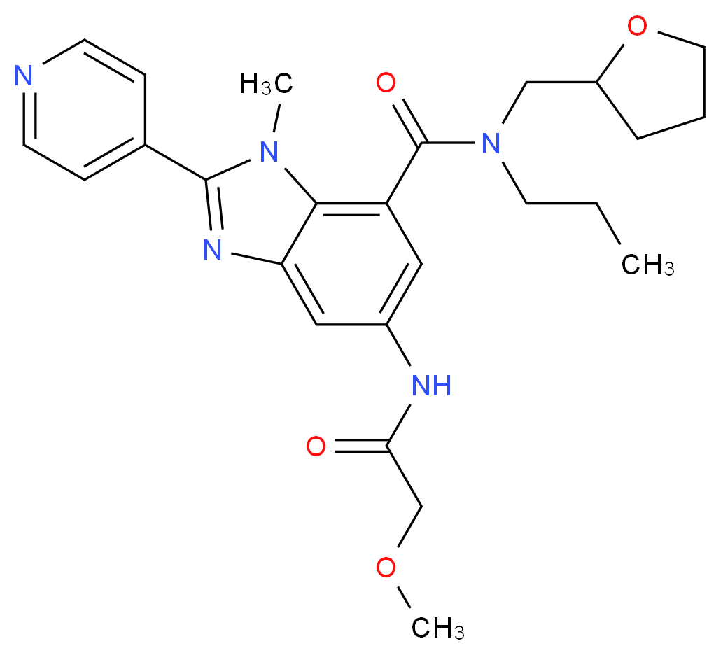 5-[(methoxyacetyl)amino]-1-methyl-N-propyl-2-(4-pyridinyl)-N-(tetrahydro-2-furanylmethyl)-1H-benzimidazole-7-carboxamide_Molecular_structure_CAS_)
