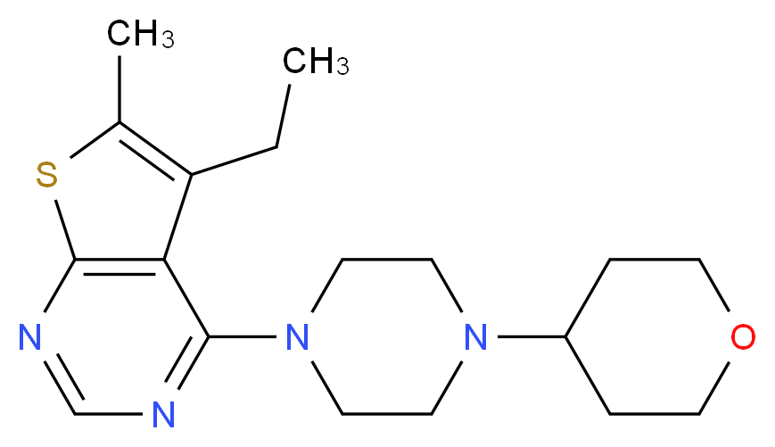 5-ethyl-6-methyl-4-[4-(tetrahydro-2H-pyran-4-yl)piperazin-1-yl]thieno[2,3-d]pyrimidine_Molecular_structure_CAS_)