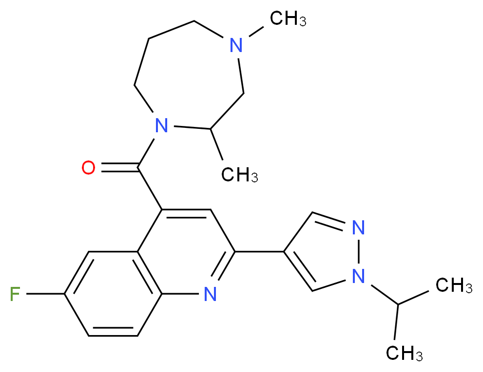 4-[(2,4-dimethyl-1,4-diazepan-1-yl)carbonyl]-6-fluoro-2-(1-isopropyl-1H-pyrazol-4-yl)quinoline_Molecular_structure_CAS_)